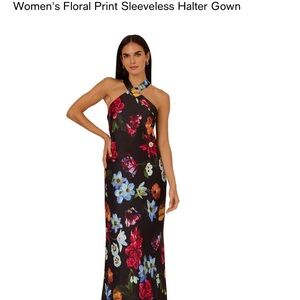 Adrianna Papell Multicolor Floral One Shoulder Dress